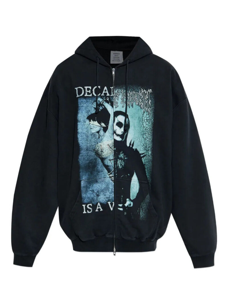 VETEMENTS  graphic-print zip-up hoodie