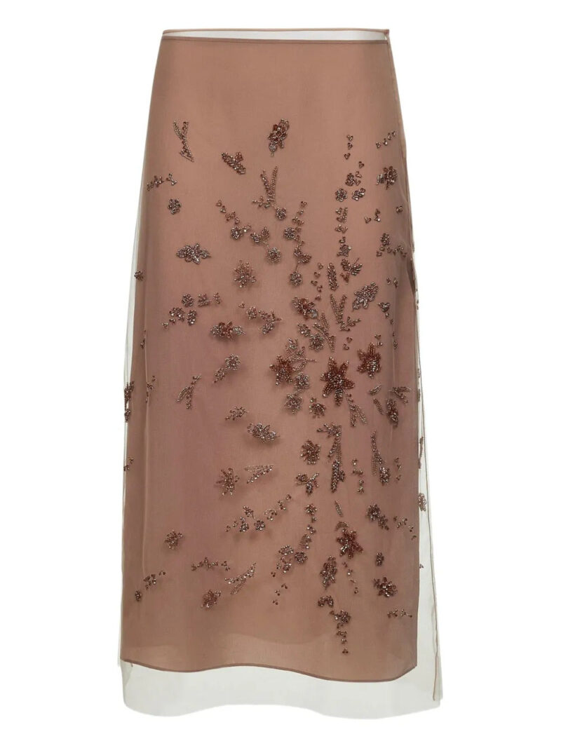 FENDI  floral-embellishments midi skirt