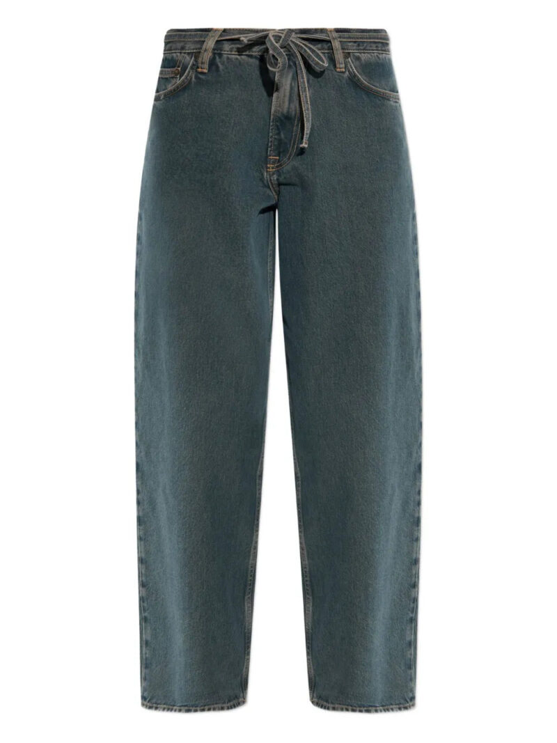 SAMSOE SAMSOE  tie-waist logo patch denim jeans