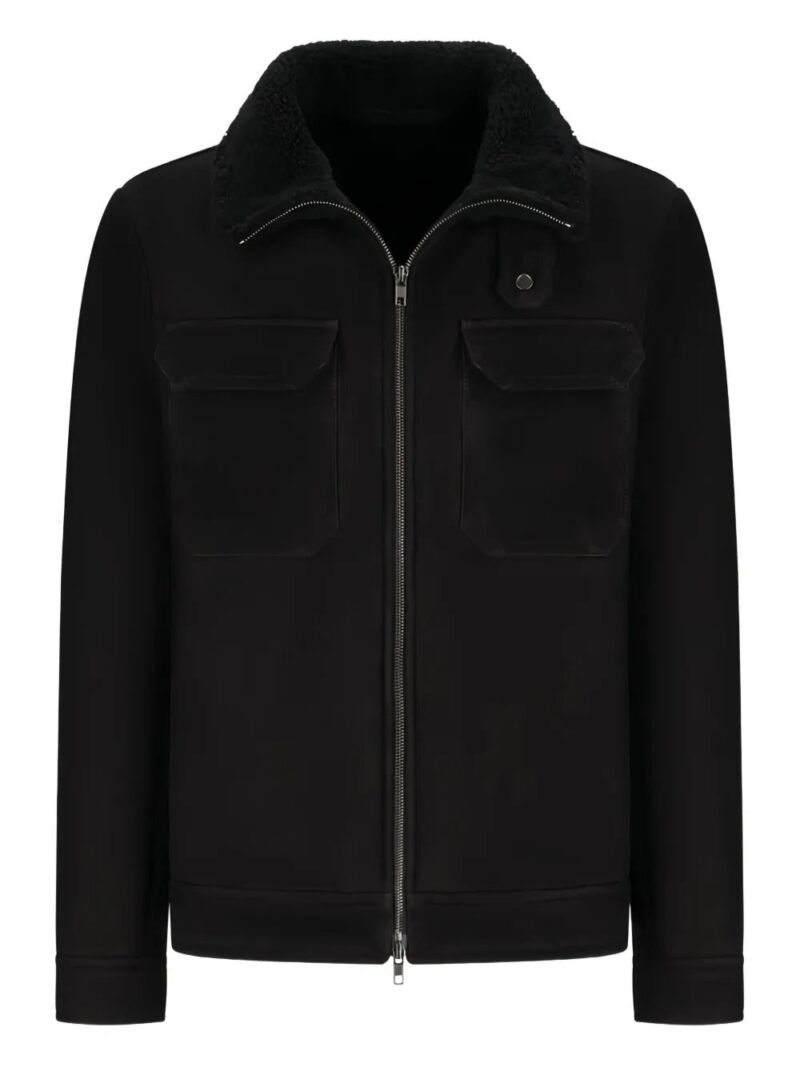 Salvatore Santoro  fleece-collar suede jacket