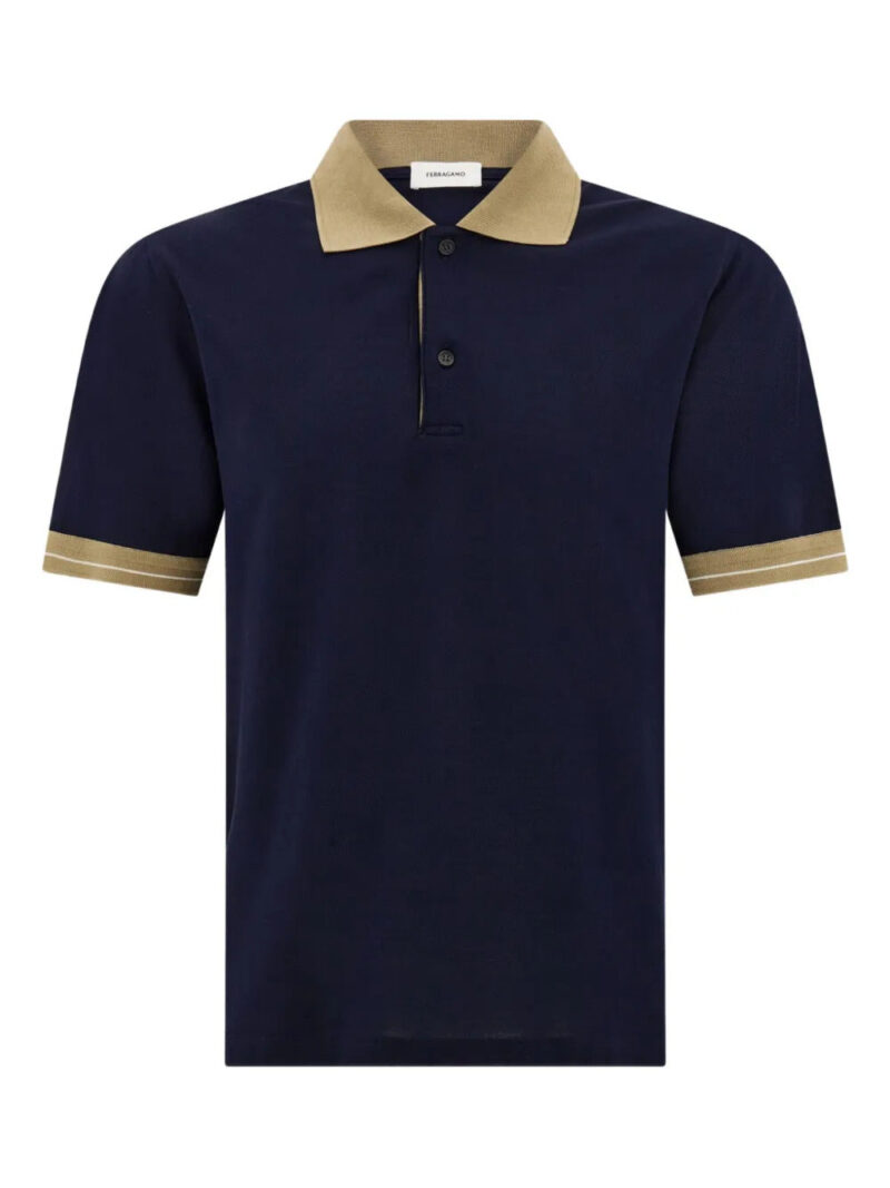Ferragamo  contrasting stripe short-sleeve polo shirt