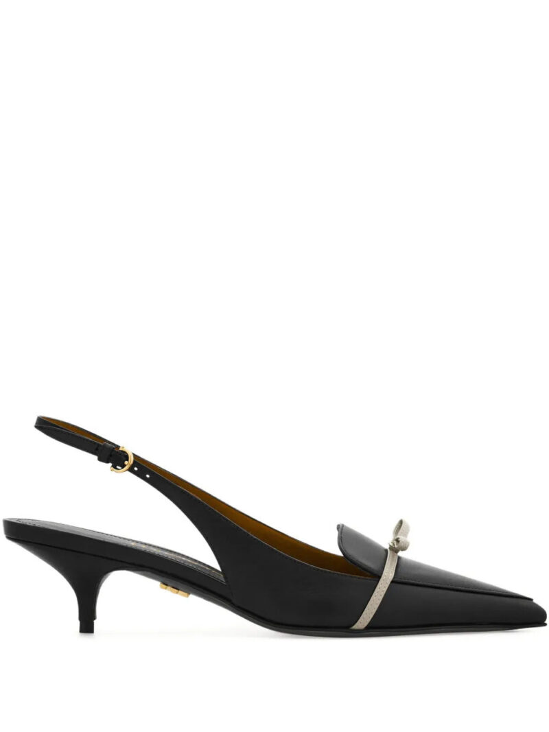 Ferragamo  40mm pointed bow-detail slingback pumps