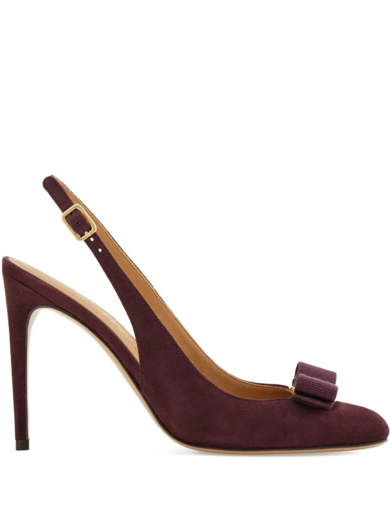 Ferragamo  90mm Vara bow-detail slingback pump