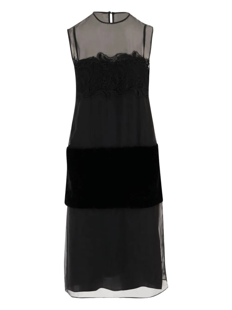 Ferragamo  lace-panel midi dress