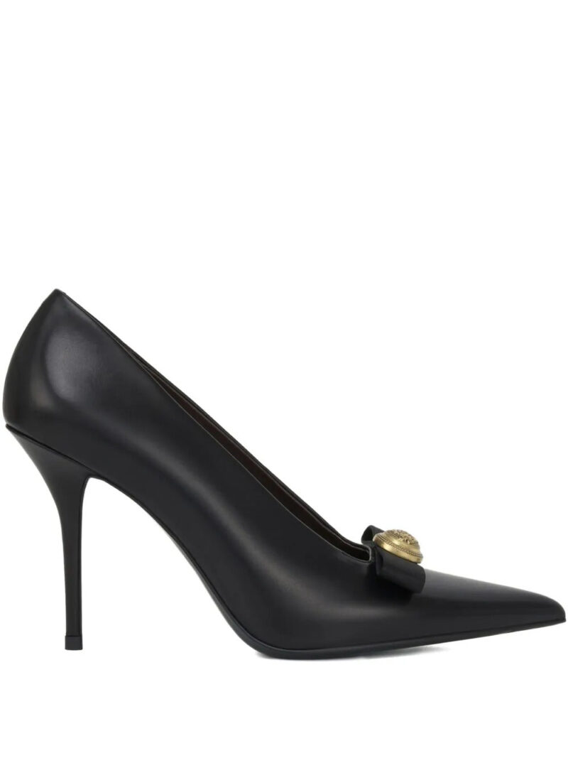 POTAMY  100mm leather heeled pumps