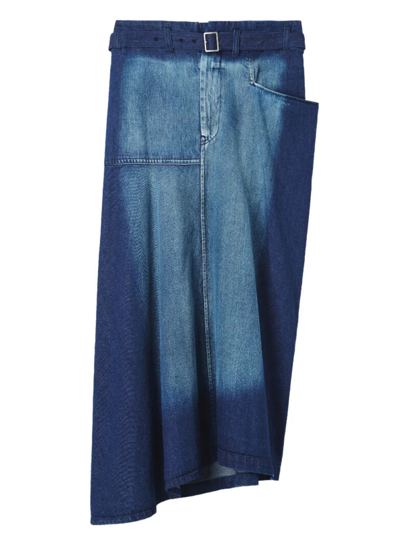 Y's  O-Triangle belted panelled midi skirt