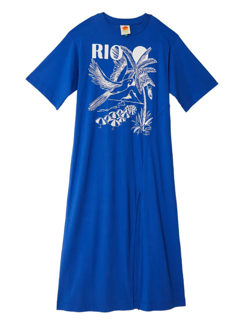 FARM Rio  graphic slit maxi dress