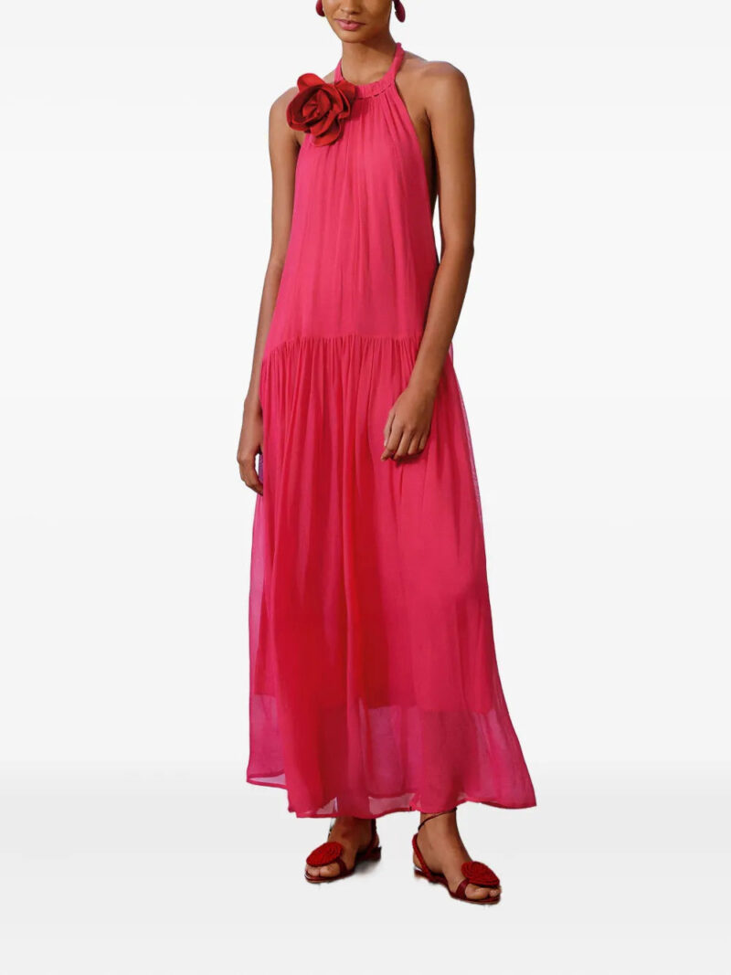 FARM Rio  halterneck floral-detail maxi dress