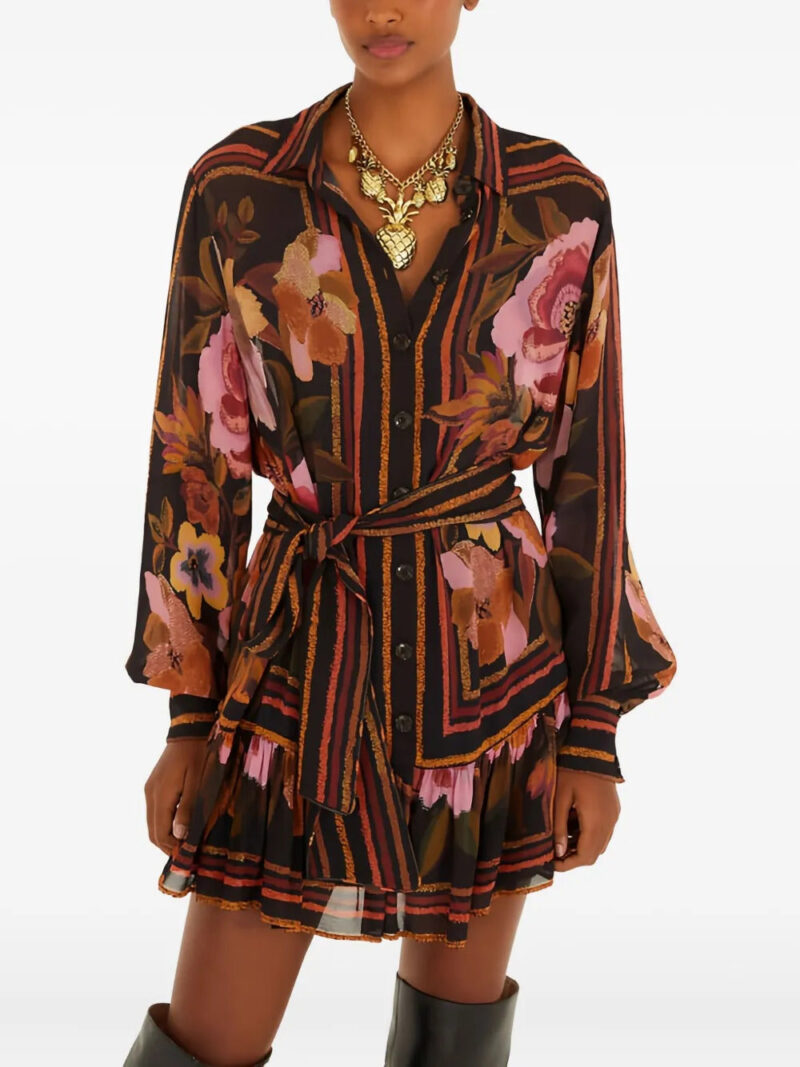 FARM Rio  floral striped mini dress