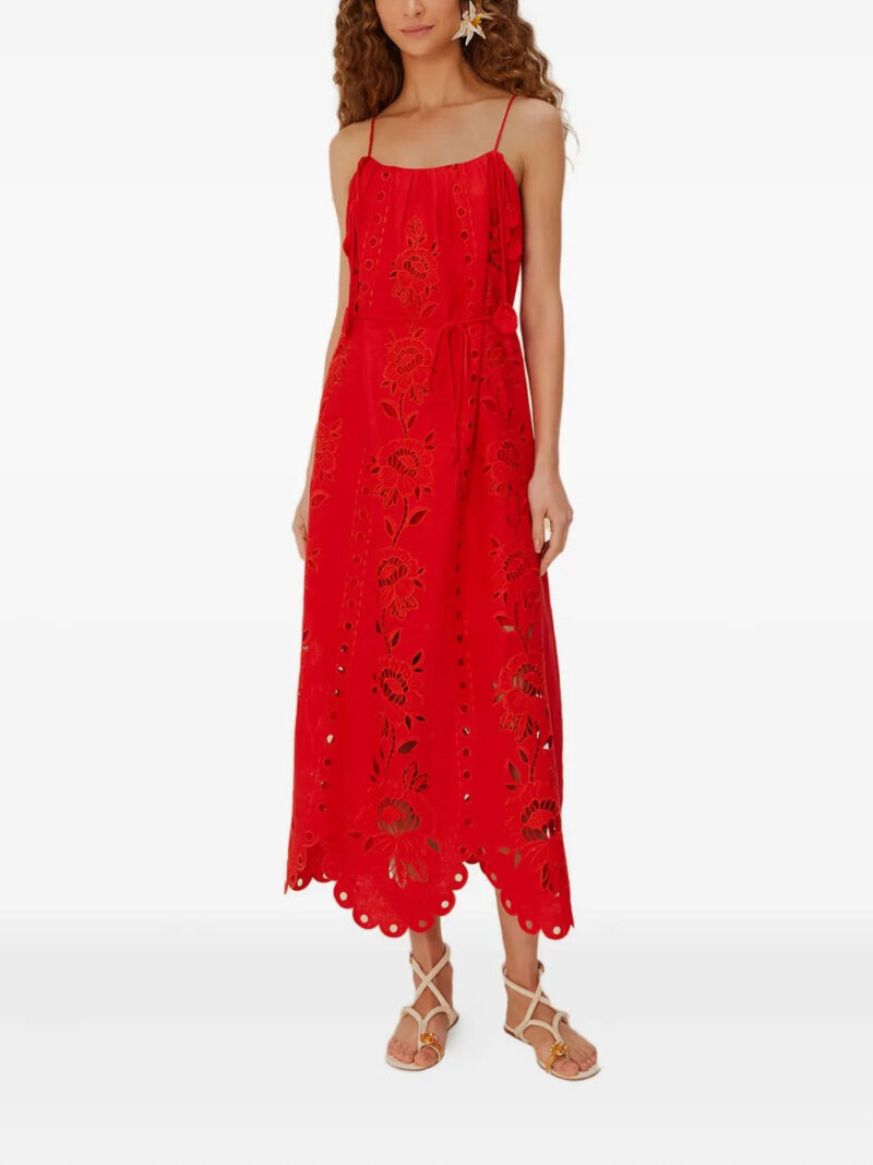 FARM Rio floral-embroidered midi dress