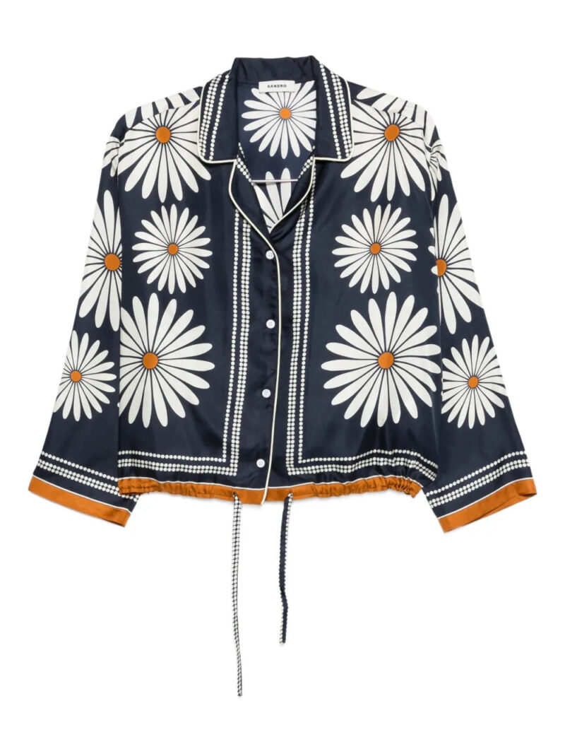 SANDRO  floral-print silk shirt