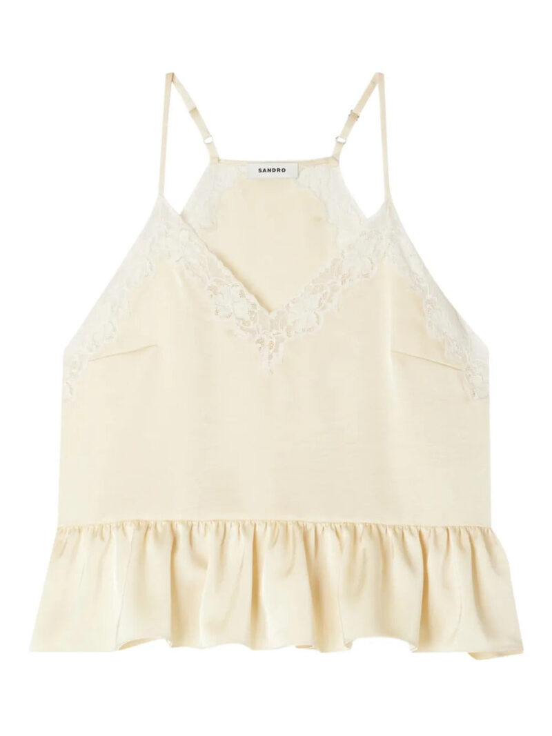 SANDRO  lace-trim top