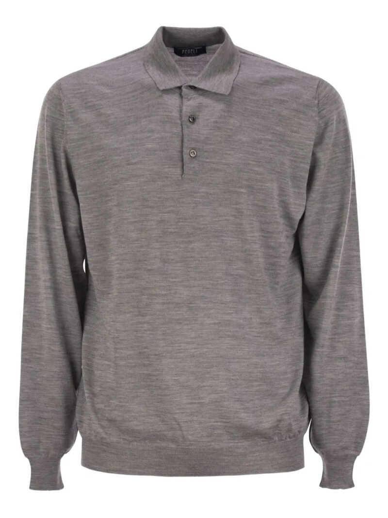 Fedeli  three-button virgin-wool polo shirt