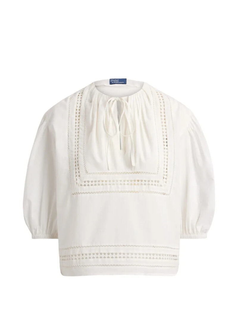 Polo Ralph Lauren  tie-neck broderie-anglaise blouse