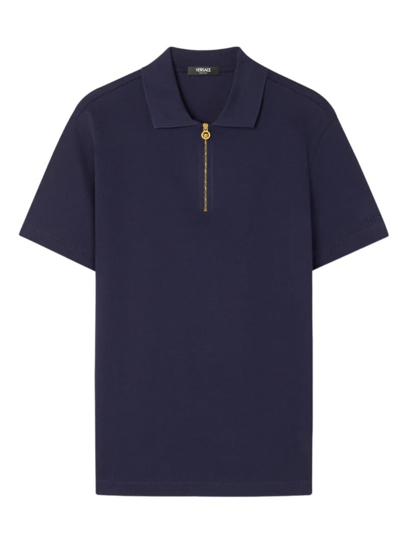 Versace  zip-detail polo shirt