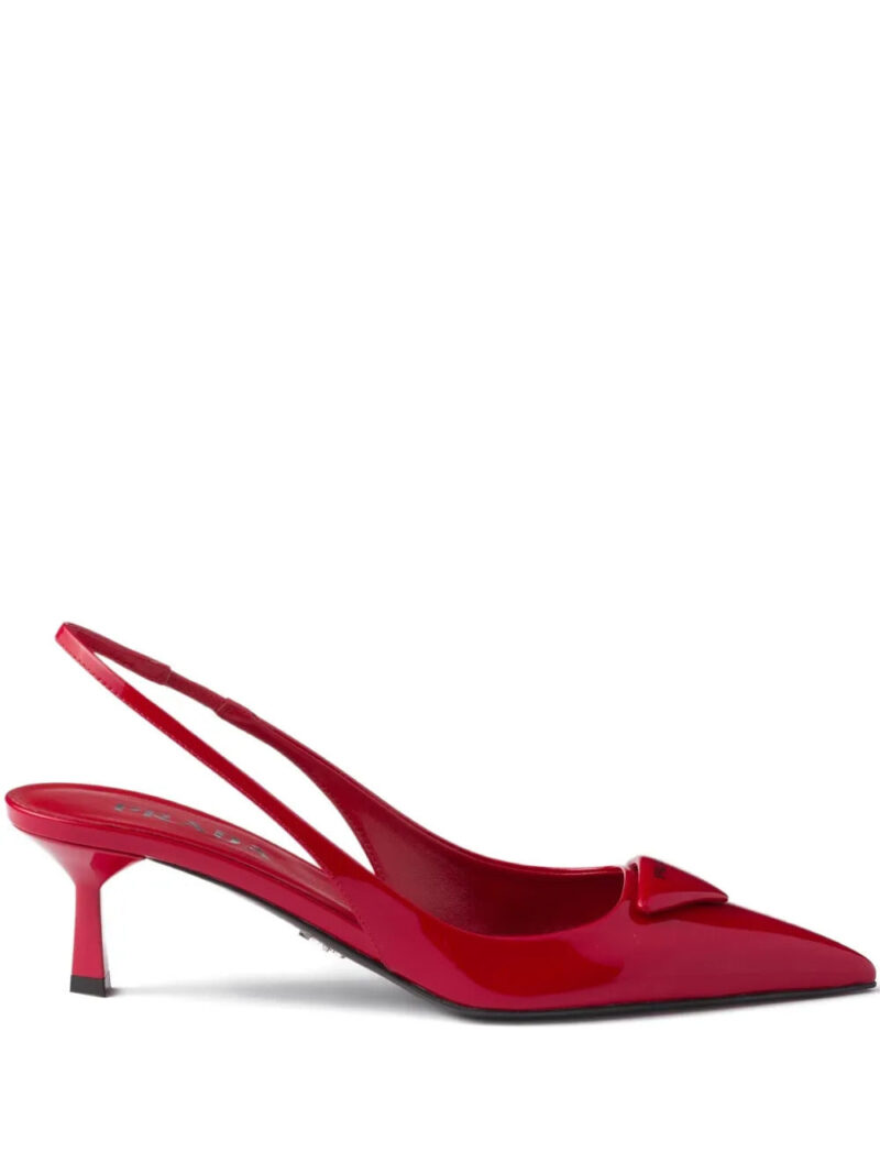 Prada  55mm triangle-logo slingback heeled pumps
