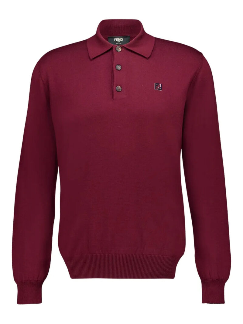FENDI  long-sleeve logo polo shirt