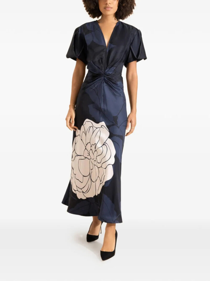 Victoria Beckham  gathered V-neck midi dress