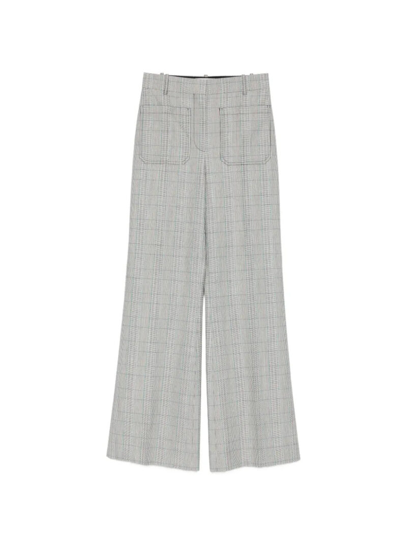 Victoria Beckham  patch-pocket checked trousers