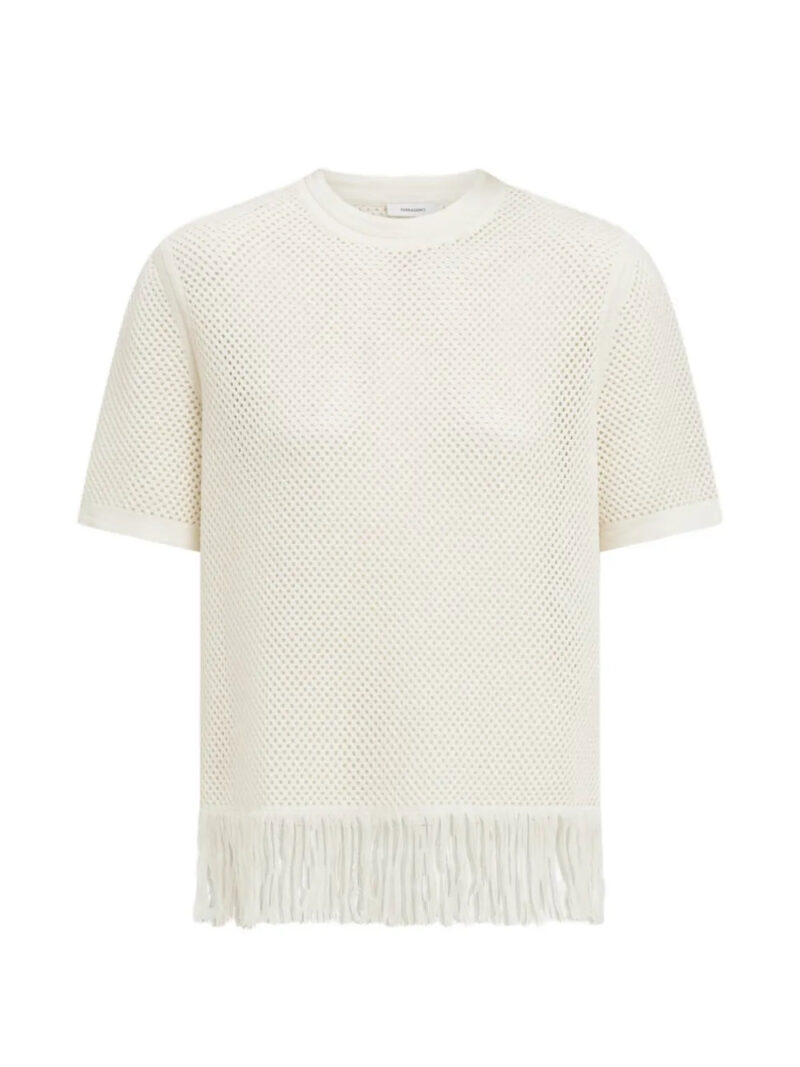 Ferragamo  fringed net T-shirt