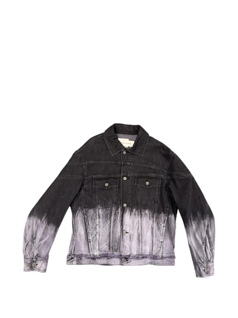 Feng Chen Wang  disstressed-effect tie-dye denim jacket