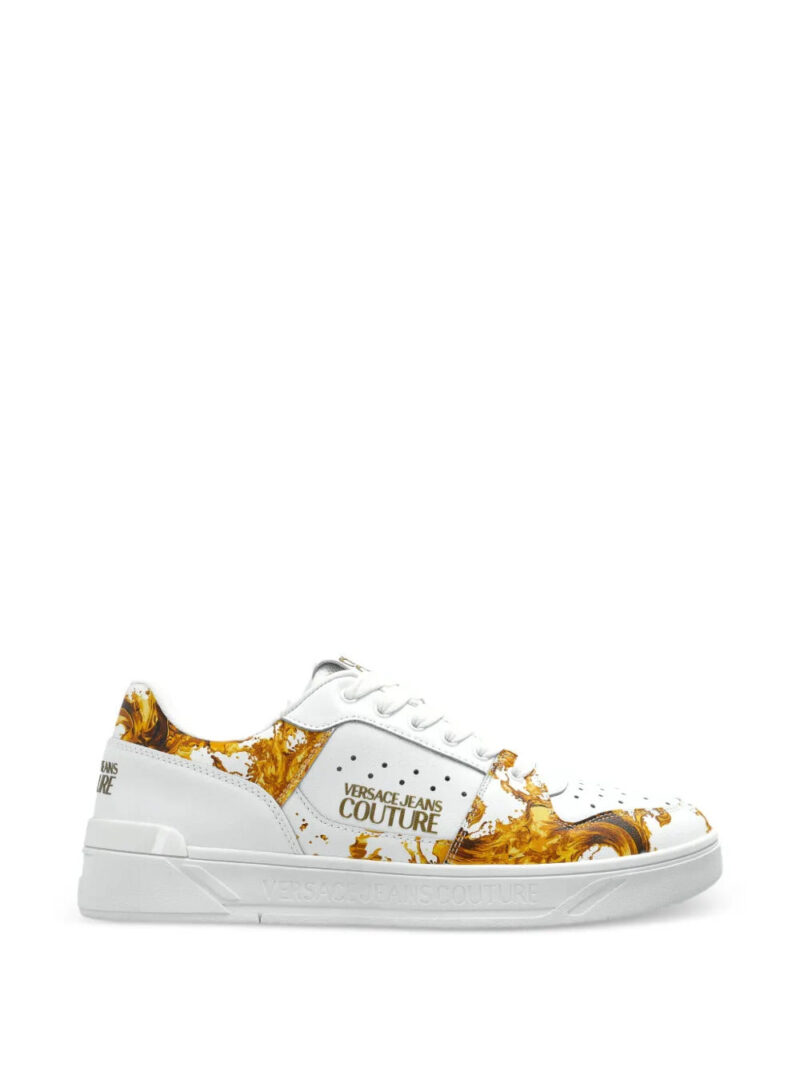 Versace Jeans Couture  printed leather sneakers