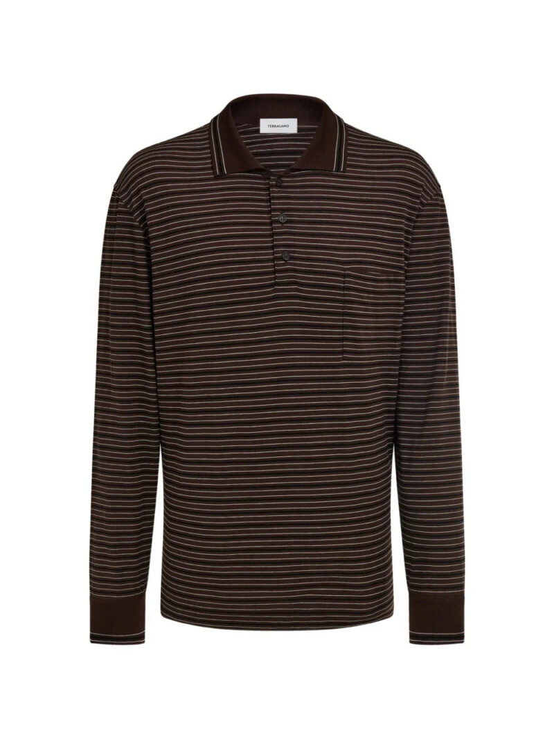 Ferragamo  long-sleeve striped polo shirt