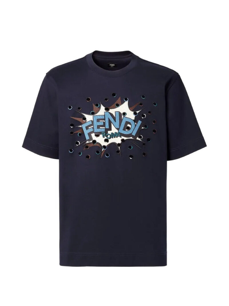 FENDI  graphic-appliqué T-shirt