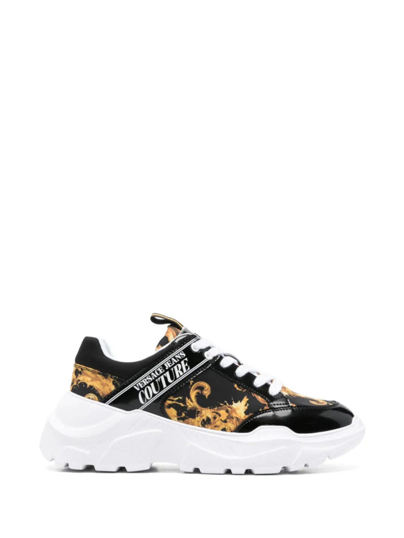Versace Jeans Couture  baroque lace-up sneakers