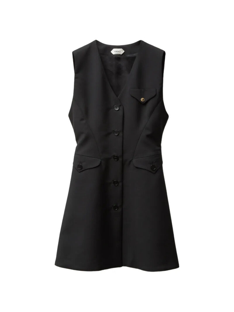 Versace  button V-neck dress