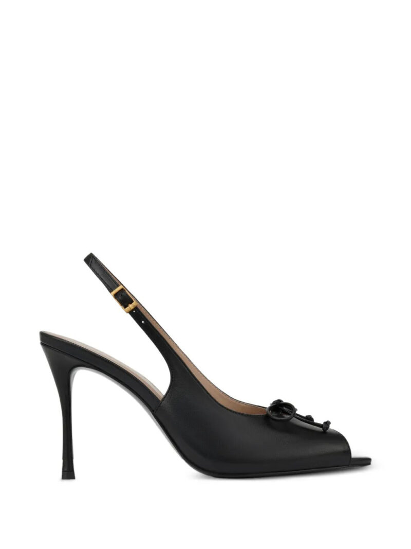 POTAMY  bow-detail peep-toe pumps