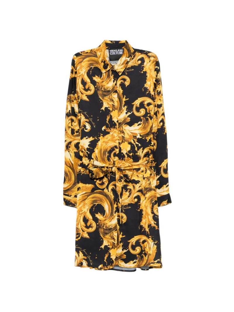 Versace Jeans Couture  belted printed mini dress