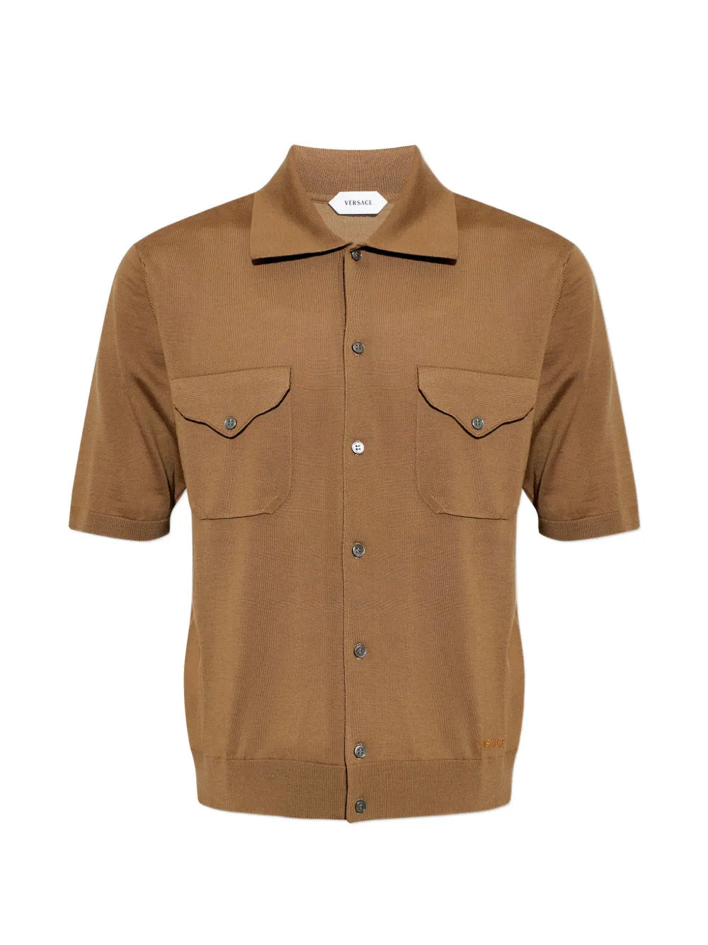Versace short-sleeved button-up sweater