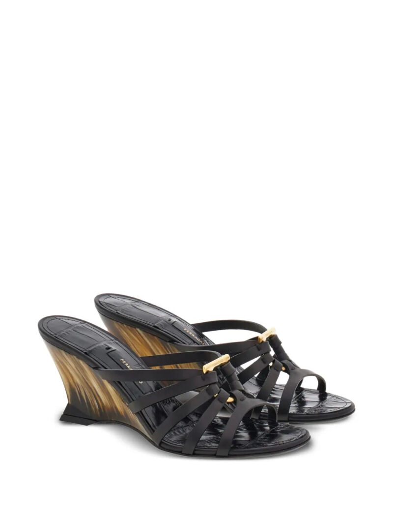 Ferragamo  Gancini 70mm wedge sandals