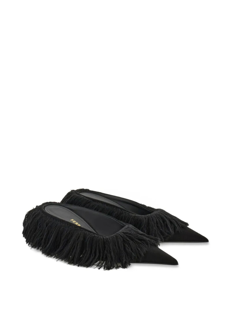 Ferragamo  Eva feathered-detail mules