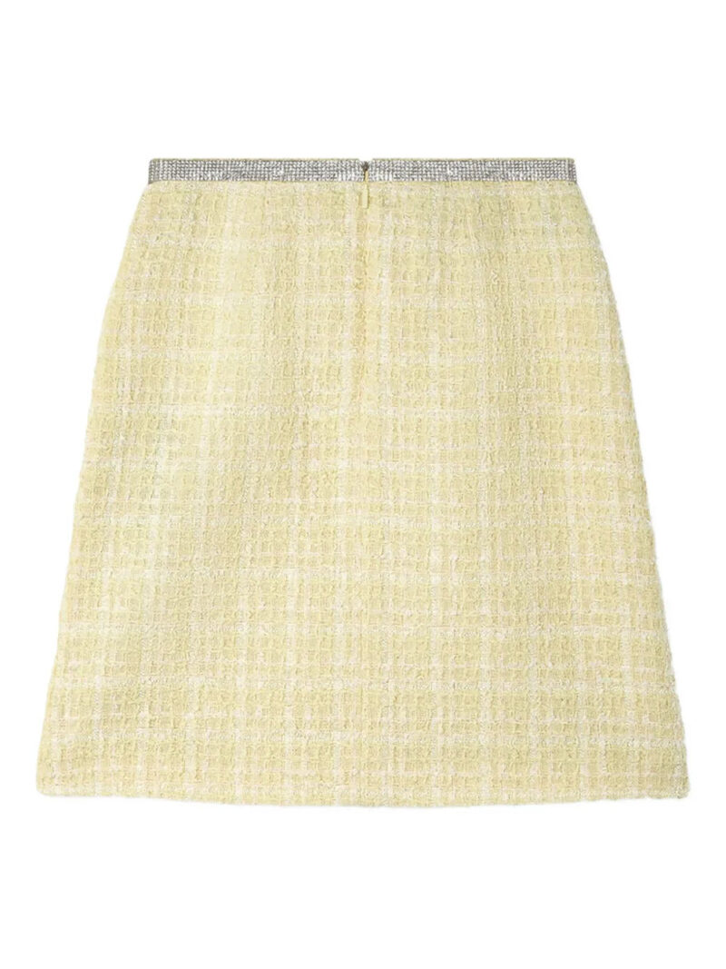 Versace crystal-embellished tweed mini skirt