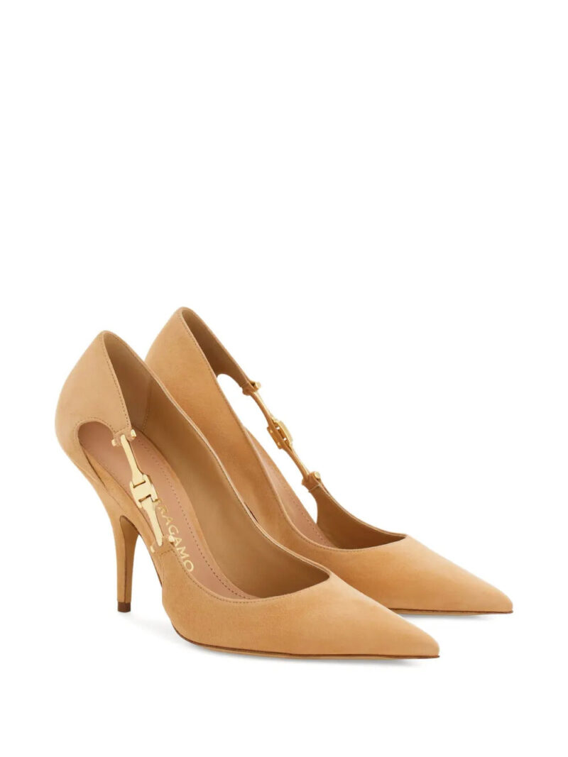Ferragamo  95 cut-out buckle pumps