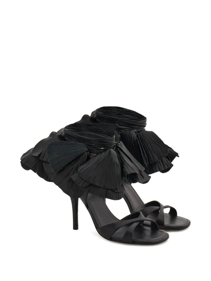 Ferragamo  90mm flower-embellished leather sandals