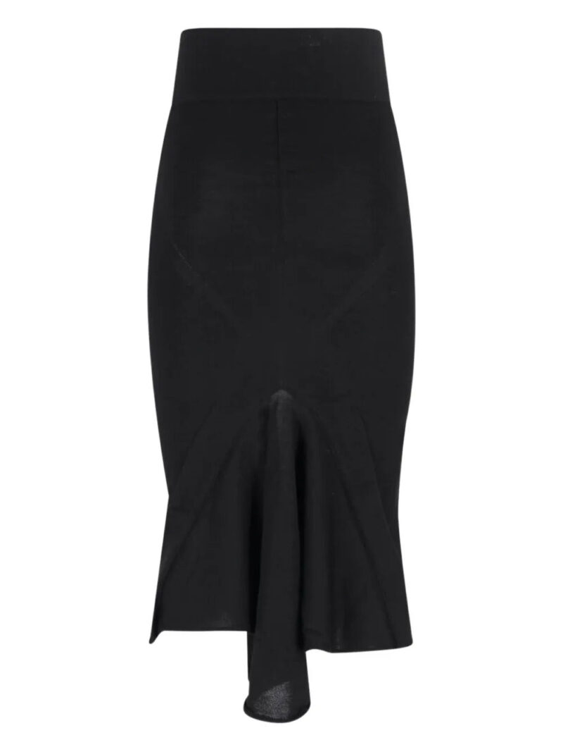 Rick Owens  asymmetric fishtail midi skirt