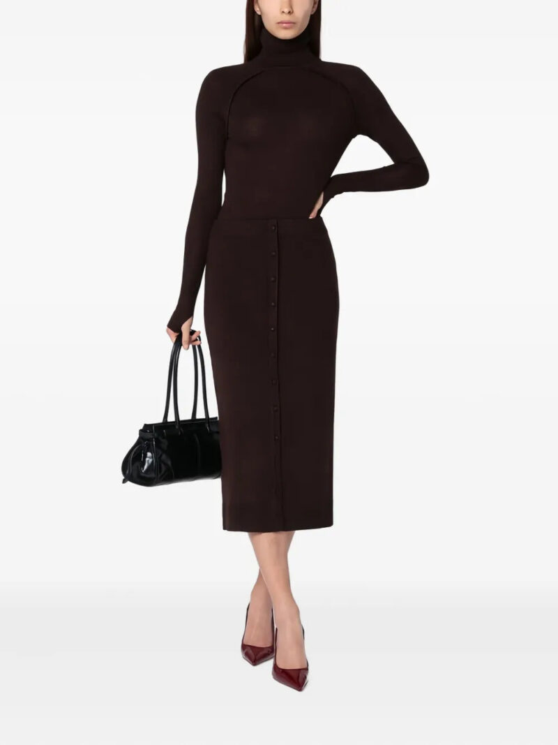 Victoria Beckham  button-front knitted midi skirt