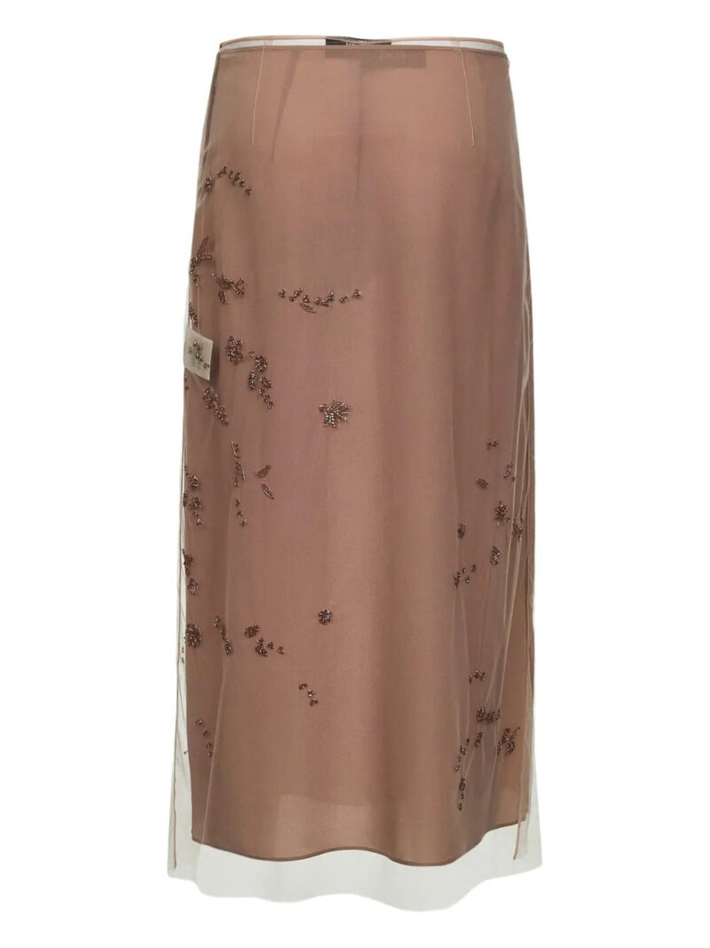 FENDI  floral-embellishments midi skirt