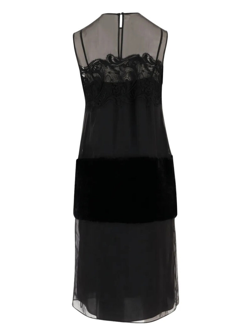 Ferragamo lace-panel midi dress