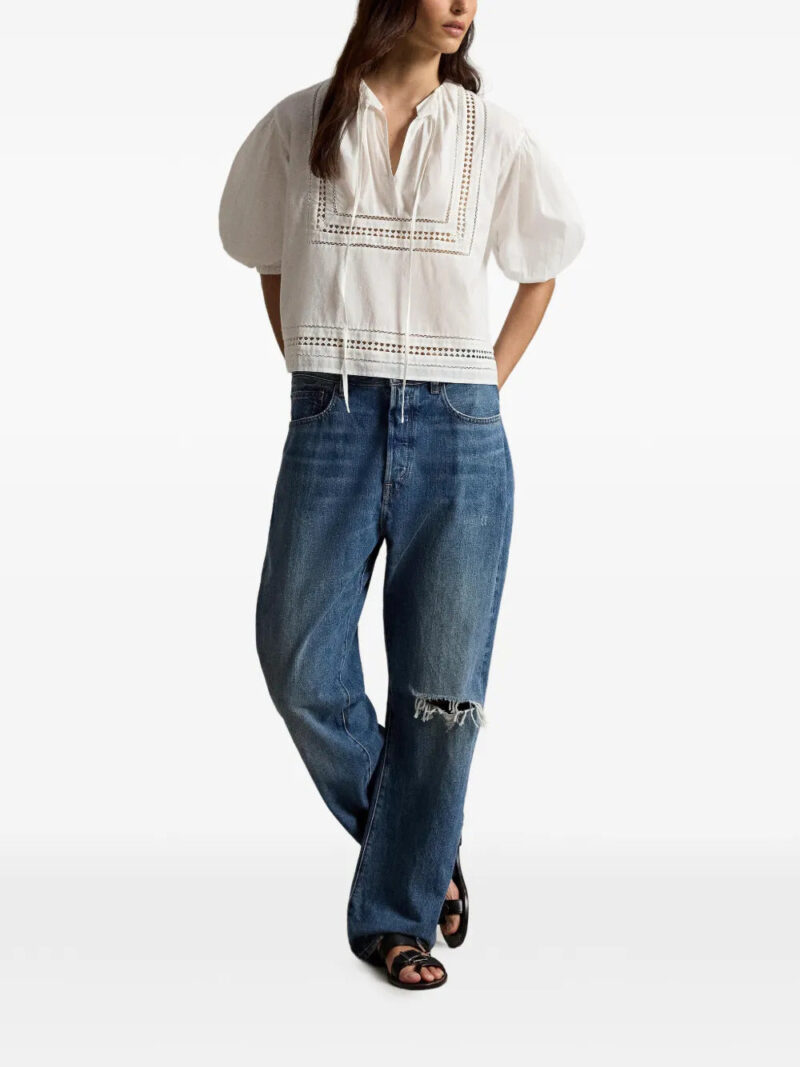 Polo Ralph Lauren tie-neck broderie-anglaise blouse