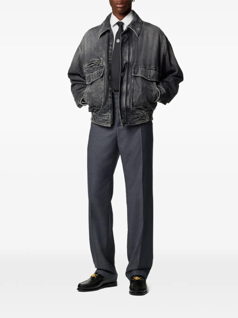 Versace  micro-checked wool trousers