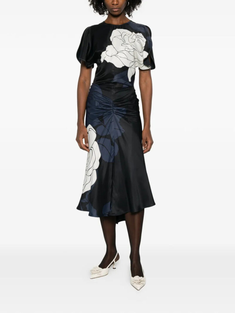 Victoria Beckham floral-print midi skirt