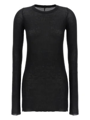 Rick Owens  ribbed raw-cut detail T-shirt