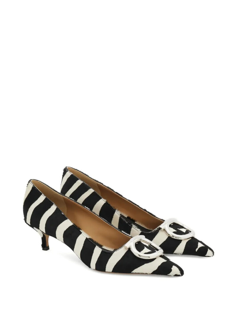 Ferragamo  Maxi Gancini zebra buckle pumps