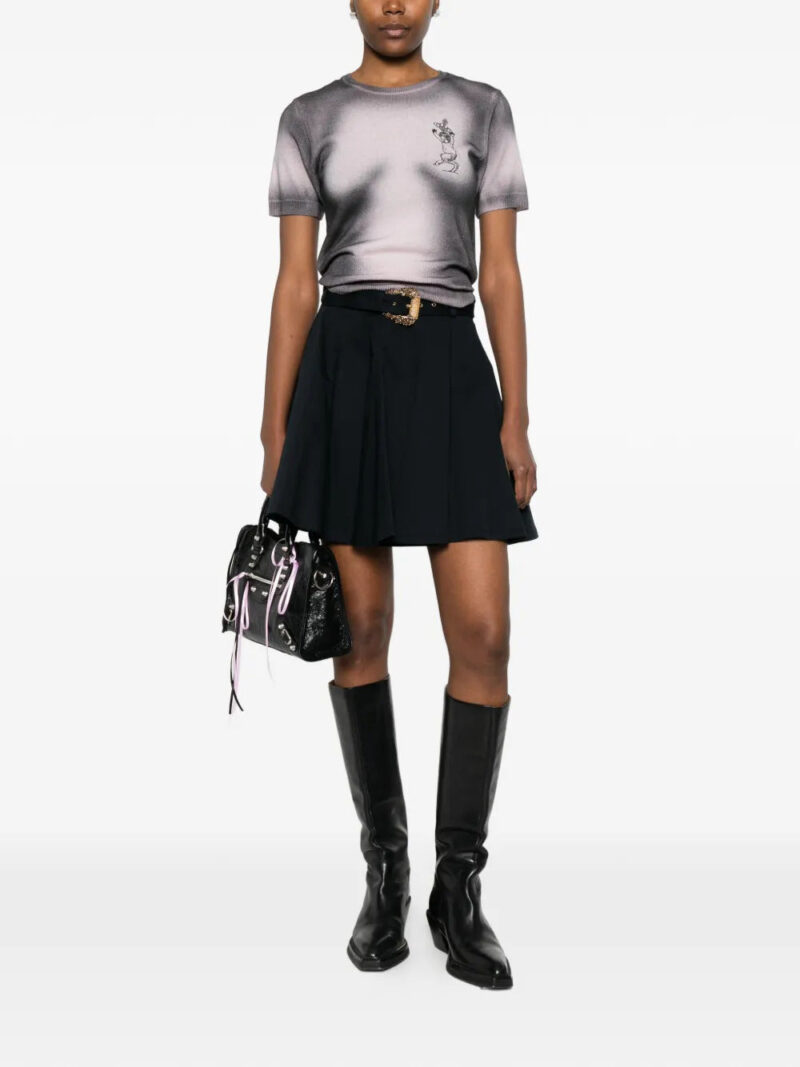 Versace Jeans Couture  belted pleated skirt