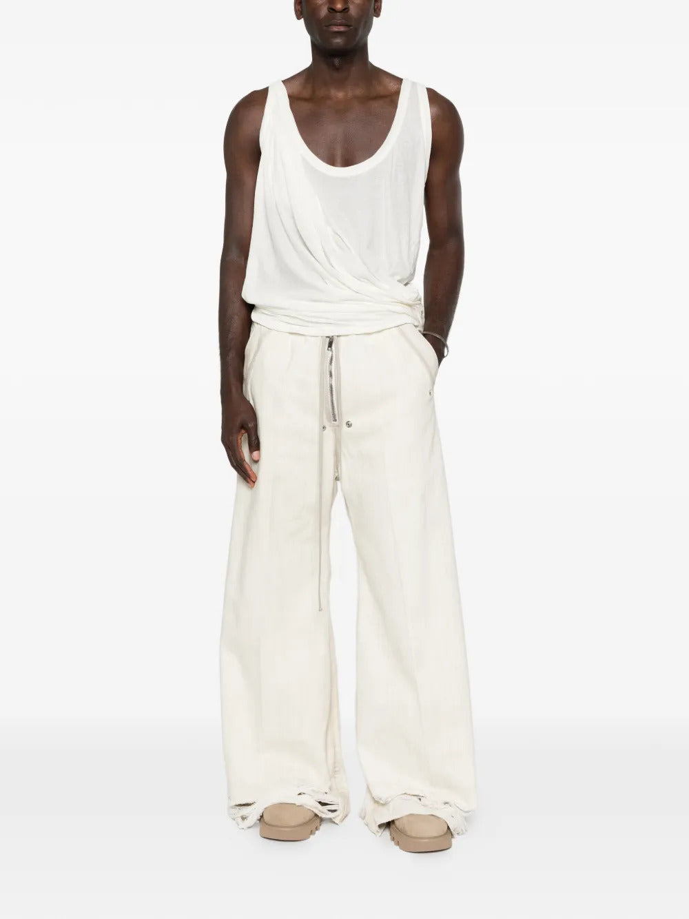 Rick Owens Bela drawstring ripped trousers - Image 4