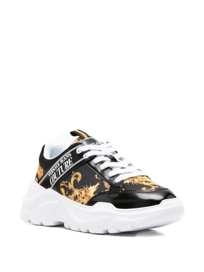 Versace Jeans Couture  baroque lace-up sneakers